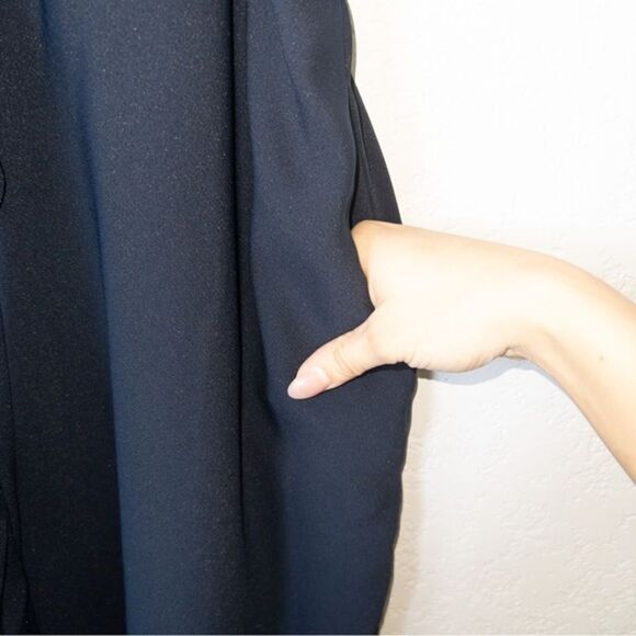 New Dessy Collection Midnight Navy Spaghetti Strap Crepe Sash Jumpsuit Size‎ 12 - Picture 4 of 9